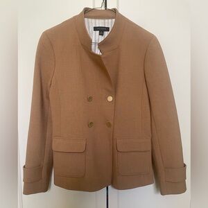 Ann Taylor Tan Double-Breasted Jacket Blazer
